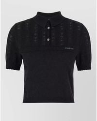 Marni - Short Sleeve Knit Polo Collar Top - Lyst