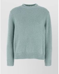 Jil Sander - Ribbed Crewneck Knit Sweater With Soft Texture - Lyst