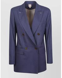 Max Mara - Tailored Double Breasted Jacket Notch Lapel - Lyst