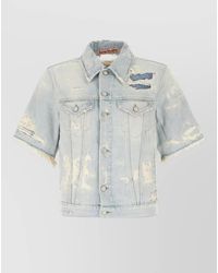 Acne Studios - Denim Jacket Short Sleeves Distressed Detailing - Lyst