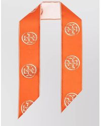 Tory Burch - Silk Logo-Print Asymmetric Scarf - Lyst