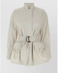 Fendi - Striped Cotton Silk Blouson Jacket - Lyst