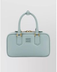 Miu Miu - Nappa Leather Rectangular Handbag With Top Handles - Lyst