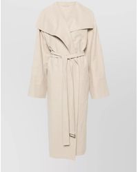 TOTEME - Linen Belted Mid-Length Coat - Lyst