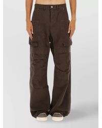 Rick Owens - Cotton High-Rise Wide-Leg Cargo Trousers - Lyst