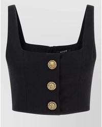 Balmain - Wool Brassiere Top - Lyst