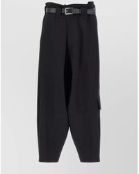 Yohji Yamamoto - Utility Trousers With Pleated Design And Pockets - Lyst