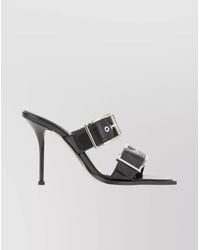 McQueen - Leather Stiletto Sandals - Lyst