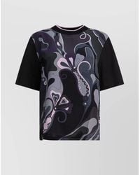 PUCCI - Cotton And Silk Printed T-Shirt - Lyst