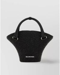Balenciaga - Beach Mini Straw Shoulder Bag - Lyst