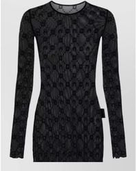 Marine Serre - Mesh Long-Sleeve Mini Dress - Lyst