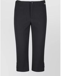 Victoria Beckham - Cropped Trouser Button Tabs Belt Loops - Lyst