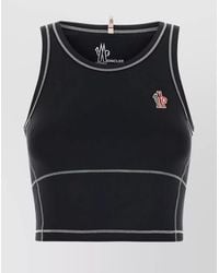 Moncler - Stretch Nylon Top Contrast Stitching Sleeveless Design - Lyst