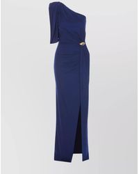 Elisabetta Franchi - Viscose One-Shoulder Draped Maxi Dress - Lyst