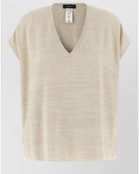 Fabiana Filippi - Lame Knit V-Neck Short-Sleeve Top - Lyst