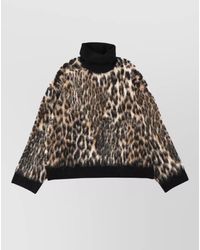 Ganni - Alpaca Wool Merino Wool Relaxed-Fit High Collar Sweater - Lyst