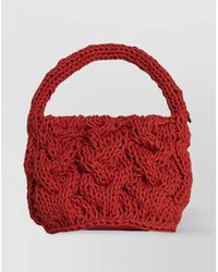 JW Anderson - Mini Bag With Knitted Texture And Top Handle - Lyst