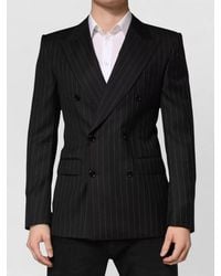 Dolce & Gabbana - Pinstripe Double-Breasted Blazer - Lyst