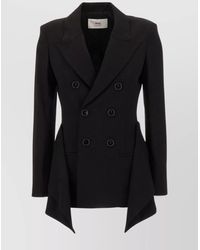 Ami Paris - Peak Lapel Wool Blazer Slit Detail - Lyst