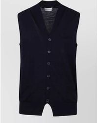 Ballantyne - Wool Mesh Waistcoat V Neck Pockets - Lyst