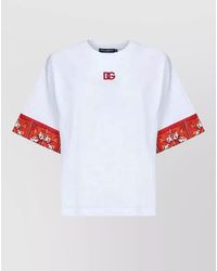 Dolce & Gabbana - Ribbed Majolica Print Short-Sleeve T-Shirt - Lyst