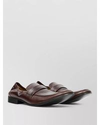 MM6 by Maison Margiela - Leather Penny Strap Loafer Round Toe - Lyst