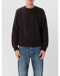 Saint Laurent - Cashmere Ribbed Crew Neck Sweater - Lyst