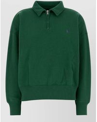Polo Ralph Lauren - Cotton Blend Relaxed Fit Half Zip Sweatshirt - Lyst