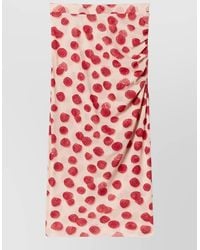 Stella McCartney - Mesh Midi Dress Raspberry Motif Ruching - Lyst