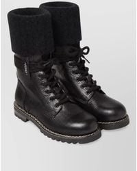 Fendi - Leather Commando Lace-Up Ankle Boots - Lyst
