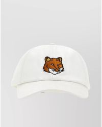 Maison Kitsuné - Curved Visor Baseball Cap With Fox Patch - Lyst