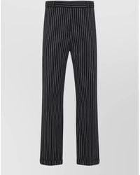 Tom Ford - Striped Wool And Cotton Low-Rise Straight-Leg Trousers - Lyst