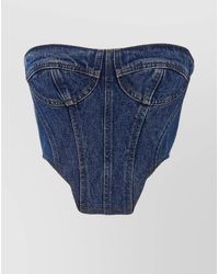 David Koma - Denim Bustier Top - Lyst