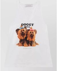 Stella McCartney - Cotton Graphic-Print Tank Top - Lyst