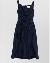 Vivienne Westwood - Draped Midi Dress Sleeveless Square Neckline - Lyst