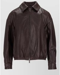 LA ROSE - Collared Jacket Elasticated Hem Long Sleeves - Lyst