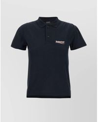 Balenciaga - Cotton Logo Embroidery Polo Shirt - Lyst