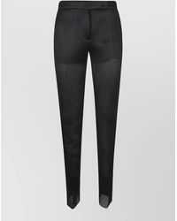 Max Mara - Slim Fit Trousers Mesh Texture Belt Loops - Lyst