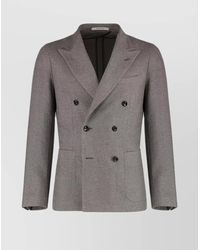 Tagliatore - Wool And Silk Double-Breasted Jacket - Lyst