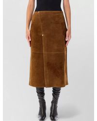 Studio Nicholson - Suede Midi Skirt - Lyst