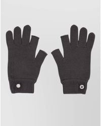 Rick Owens - Fingerless Gloves Button Detail Ribbed Cuff - Lyst