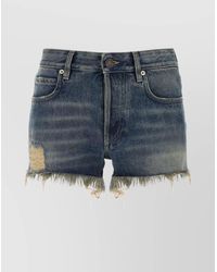 Balenciaga - Denim Straight-Leg Short Shorts - Lyst