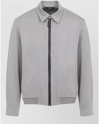 Brioni - Zip Up Wool Blouson Jacket - Lyst