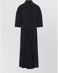 Lemaire - Silk Asymmetric Belted Shirt Midi Dress - Lyst