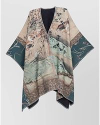 Pierre Louis Mascia - Graphic-Print Wool Poncho - Lyst