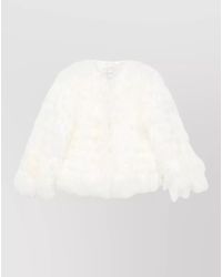 ERMANNO FIRENZE - Faux Fur Round Neck Long Sleeve Jacket - Lyst