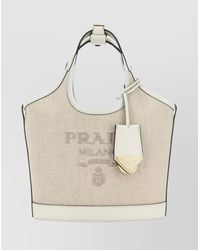 Prada - Na Linen Shoulder Bag - Lyst
