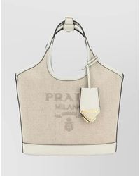 Prada - Textured Fabric Shoulder Bag With Top Handle - Lyst