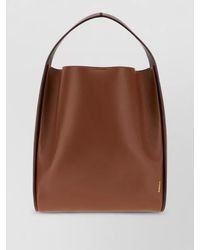 Jil Sander - Leather Pivot Bucket Bag Top Handle - Lyst