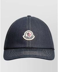 Moncler - Denim Baseball Hat Curved Brim Design - Lyst
